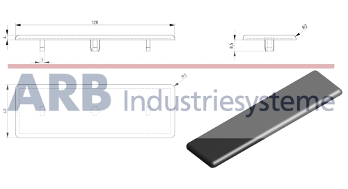 Abdeckkappe 8 120x40  grau ähnlich RAL 7042