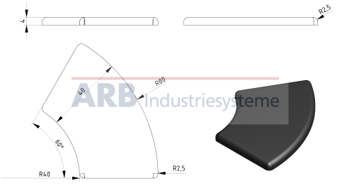 Abdeckkappe 8 R40/80-60° grau ähnlich RAL 7042