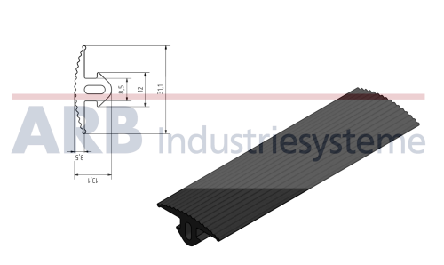 Abdeckprofil 8 32x4  schwarz (Zuschnittware)