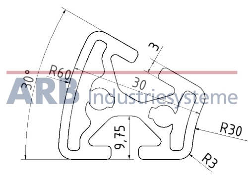 Profil 6 R30/60-30° natur (Stange 6m)