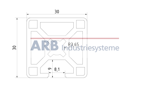 Strebenprofil 30x30 1N
