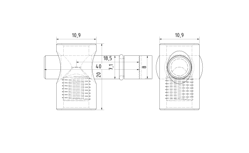 Schnellspannverbindersatz Nut 8 90° verzinkt