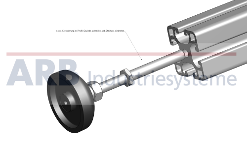 Stellfuß D60, M10x75 weißaluminium ähnlich RAL 9006 ZN