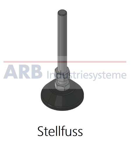 Stellfuß D40, M10x80 schwarz ZN