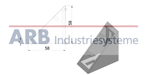 Winkel 6 60x60 Zn weißaluminium ähnlich RAL 9006 Softline