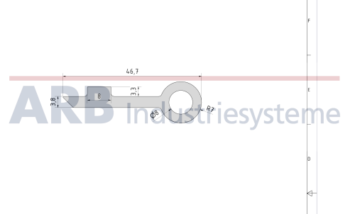 Scharnierlappenprofil V 8 z leicht natur (Stnage 3m)