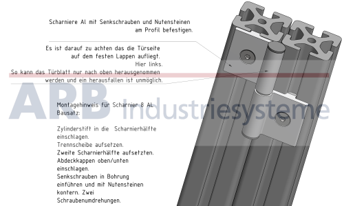 Scharnierlappenprofil 8 e leicht natur (Stange 3m)