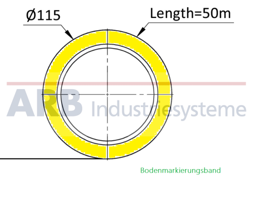 Bodenkennzeichnungsband 75mm - Bodenmarkierungsband 75mm GELB ähnl. RAL 1018