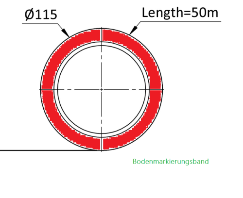 Bodenkennzeichnungsband 75mm - Bodenmarkierungsband 75mm ROT ähnl. RAL 3020