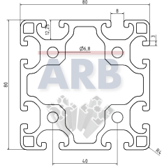 Profil 8 80x80 leicht  natur (Zuschnittware)