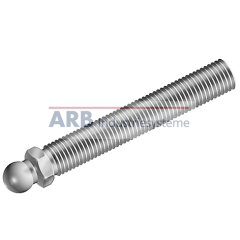 ARB  Stellfuß D60, M12x75 weißaluminium ähnlich RAL 9006 mit Kugel